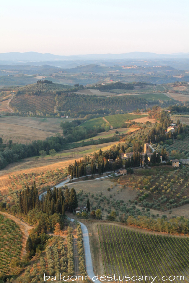 Tuscan landscape from the balloon