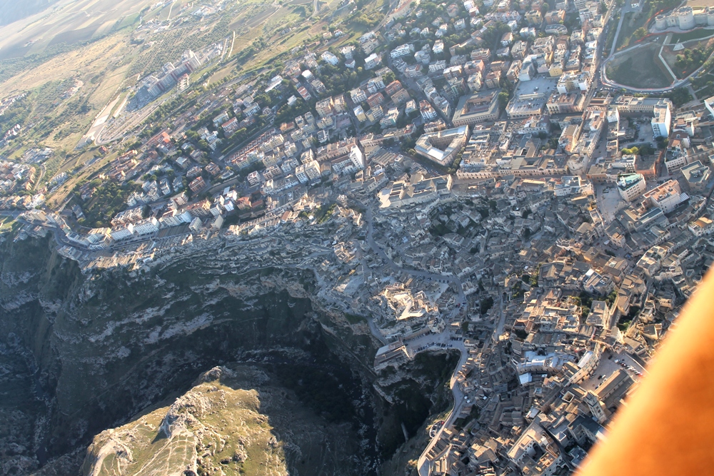 balloon high above Matera