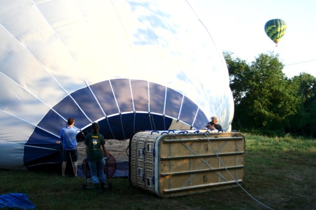 hot air balloon inflation