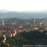 Approaching Siena by hot air balloon
